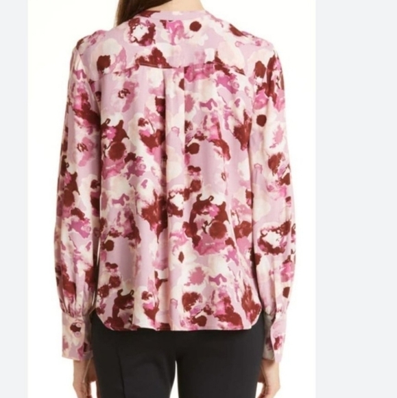 NORDSTROM Signature size Large floral pinks mauve long sleeved button-down NWT - Picture 9 of 10